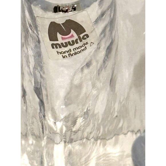 1970s‎ Muurla "Eva" Scandinavian Clear Ice Handkerchief Ruffled Art Glass Vase - Picture 5 of 7